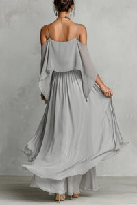 The Jusecos Chiffon Off-shoulder Camisole Top and Casual Wide-leg Pants Set