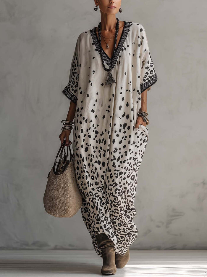 Calira Gradient Leopard Maix Dress Chiffon