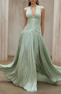 Kolusina Mint Green Gathered Maxi Dress