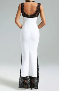 Dekia Lace Deep V Maxi Dress