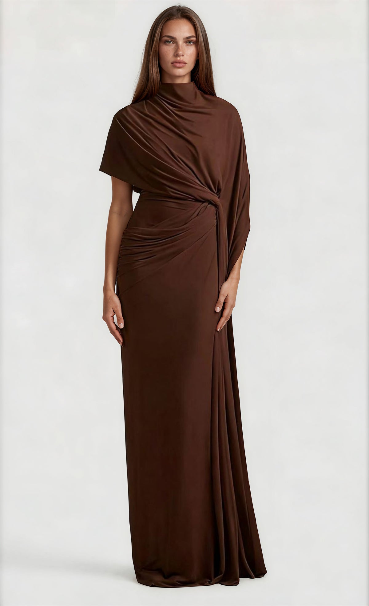 Andrea Asymmetrical Draped Cape & Dress Matching Set