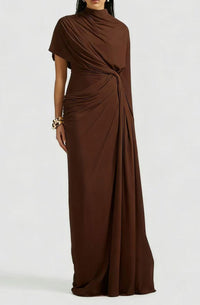 Andrea Asymmetrical Draped Cape & Dress Matching Set