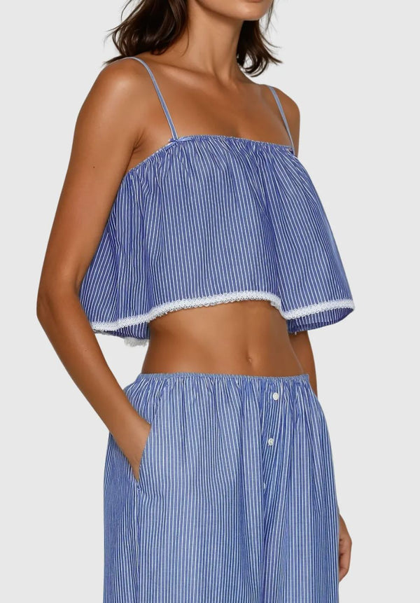 Zosano Spaghetti Stripe Pants Set