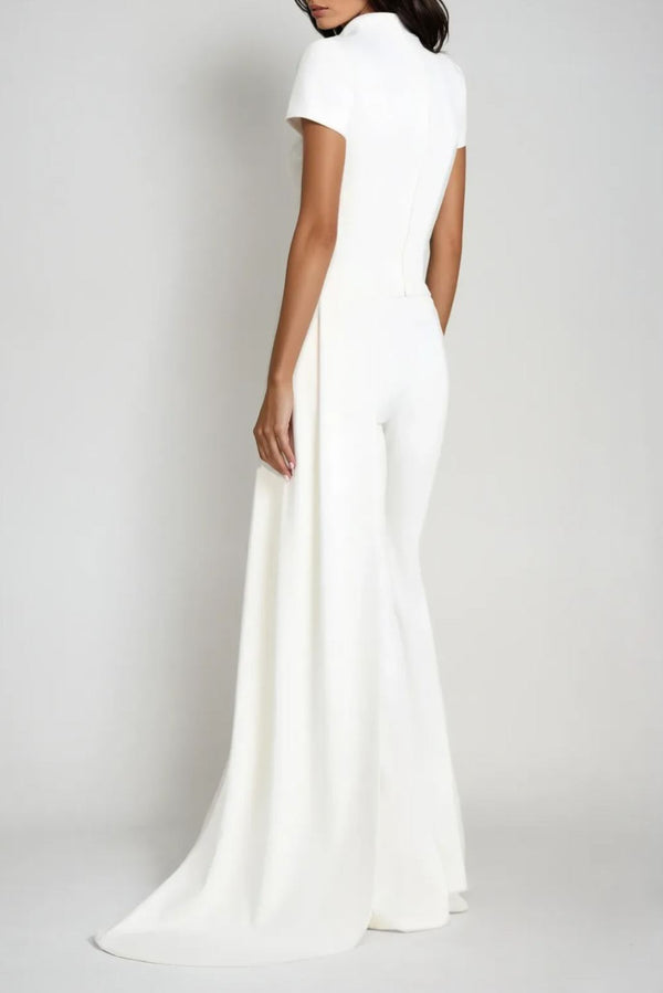 Damon Deconstruct Fringe Pants Set In White