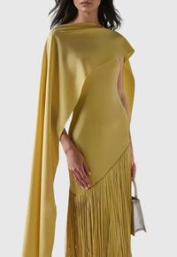 December Fringe Shawl Maxi Dress