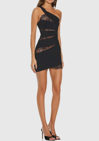 Drika Lace Bandage One Shouder Mini Dress