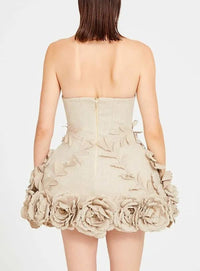 Lenticor Corset Flower Off-Shoulder Mini Dress