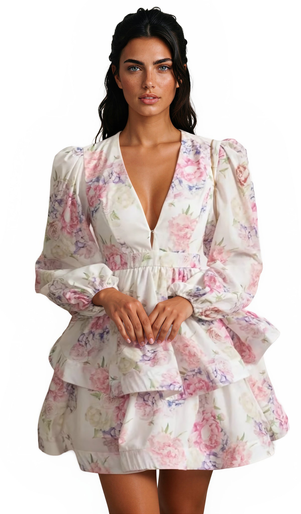 Polisk Floral Tiered Mini Dress