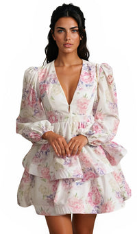 Polisk Floral Tiered Mini Dress