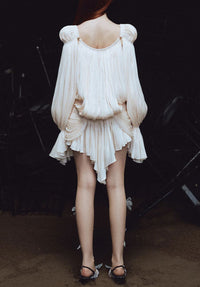Mumbpo Blouson Draped Mini Dress