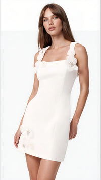 Renola Sleeveless Flower Pearl Mini Dress