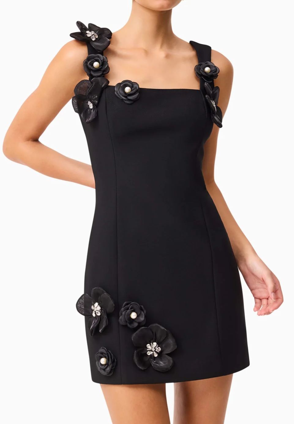 Ulthar Sleeveless Flower Pearl Mini Dress