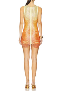 Cebrail Sleeveless Fringe Bandage Mini Dress In Ombre
