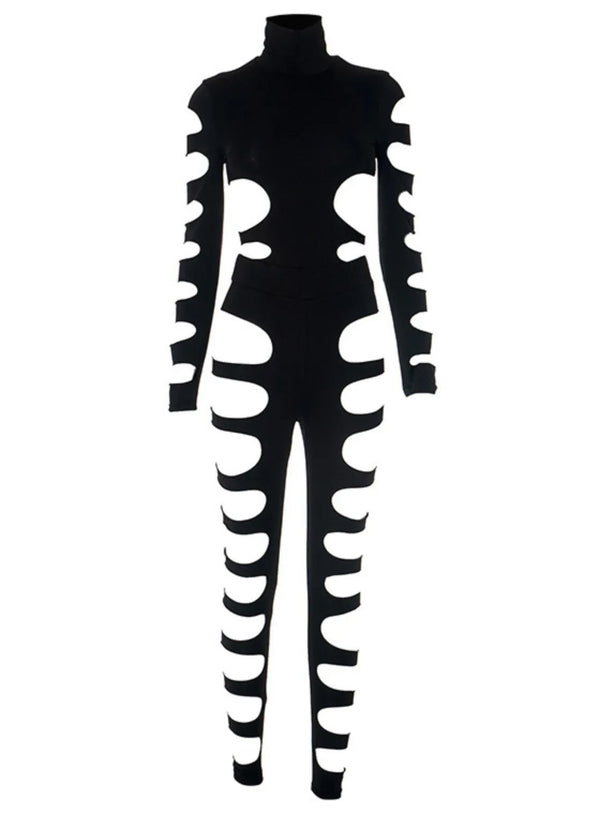 Caelia Long Sleeve Cutout Pants Set