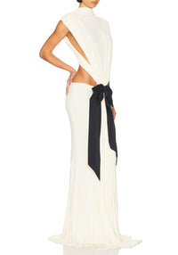 Inina Bow Cutout Backless Maxi Dress - White