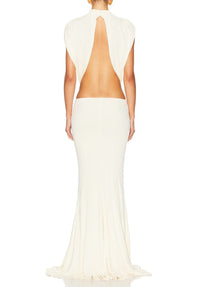Inina Bow Cutout Backless Maxi Dress - White