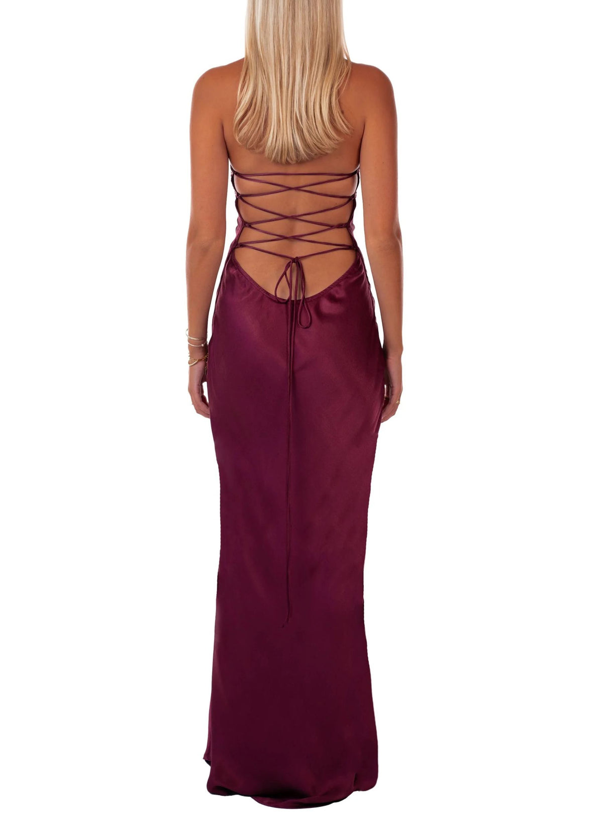 Dozen Halter Neck Sequin Satin Maxi Dress In Purple