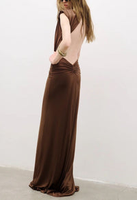 Fatin Plunge Twist Maxi Dress