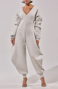 Zaahir V-Neck Barrel Jumpsuit