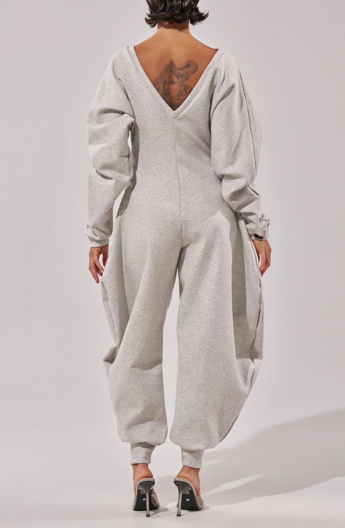 Zaahir V-Neck Barrel Jumpsuit