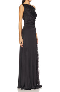 Dzsesszika One-Shoulder Lace Maxi Dress