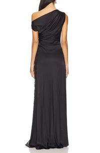 Dzsesszika One-Shoulder Lace Maxi Dress