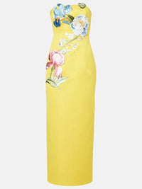 Floralia Strapless Flower Maxi Dress