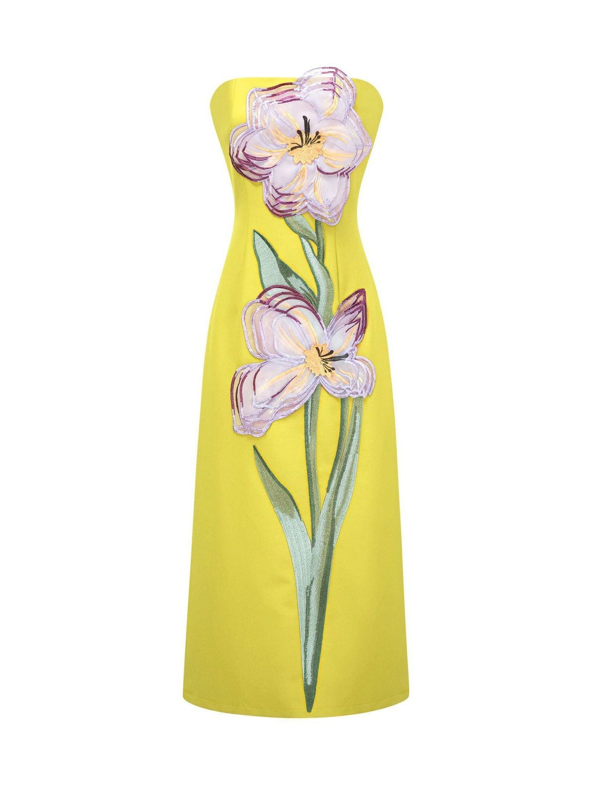 Abigail Sequin Embroidered Off-Shoulder Midi Dress