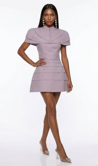 Aposey Purple Cape Mini Dress