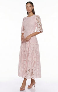 Sarolta Pink Embroidered Blouse & Skirt Set