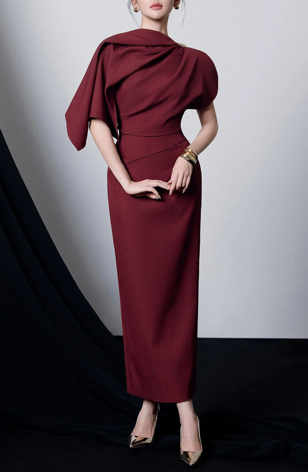 Fionnghal Ruch Shawl Maxi Dress