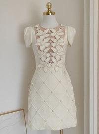 Kirasomo Flower Mesh Mini Dress
