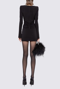 Juniper Cutout Ruched Mini Dress In Black