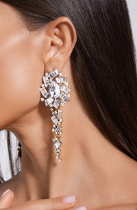 Alinasp Diamante Flower Earrings