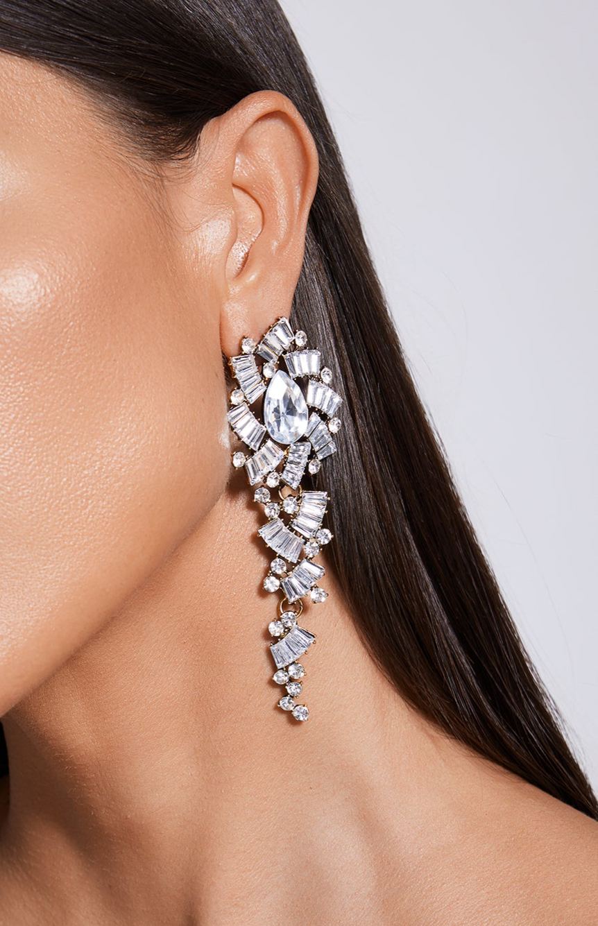 Alinasp Diamante Flower Earrings