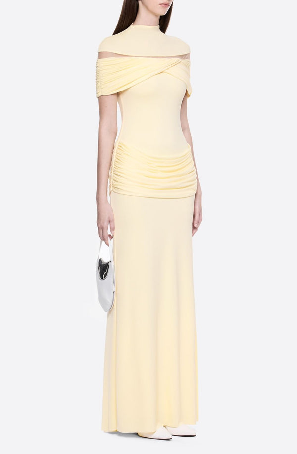 Aina Ruch Mesh Maxi Dress In Yellow
