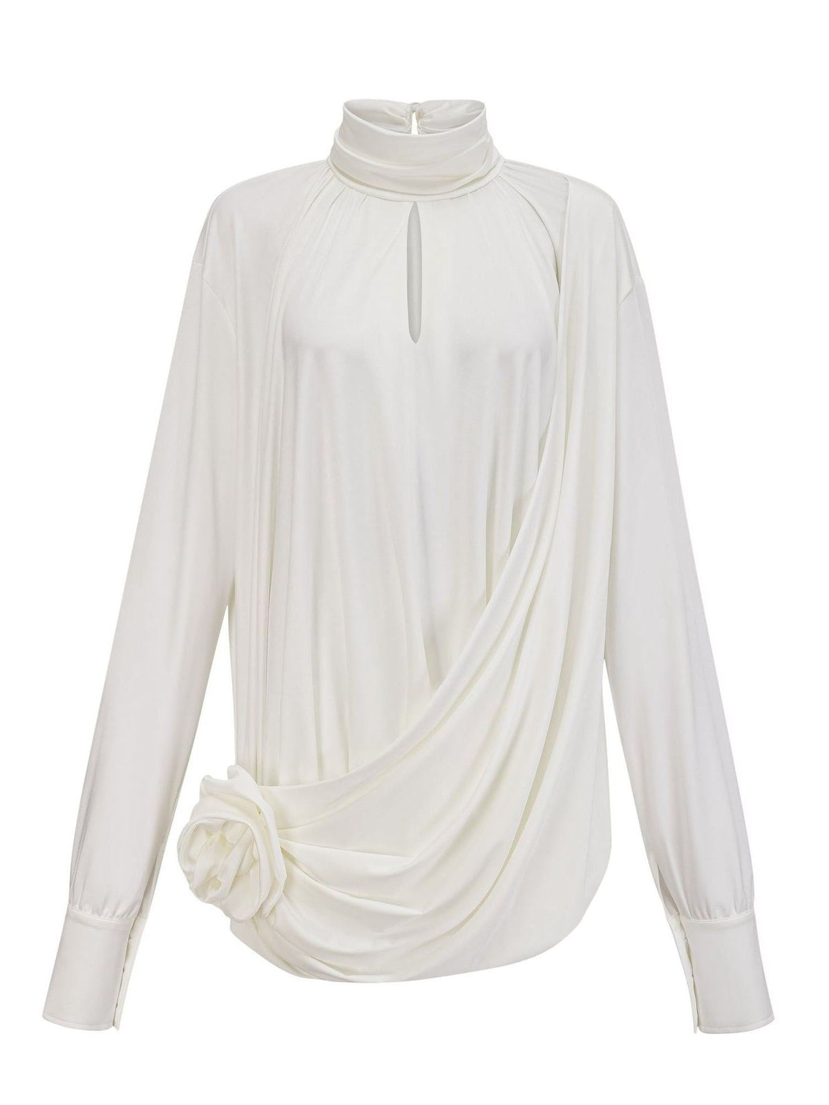 Feodor faux-flower ruched mini dress