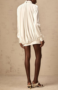 Feodor faux-flower ruched mini dress