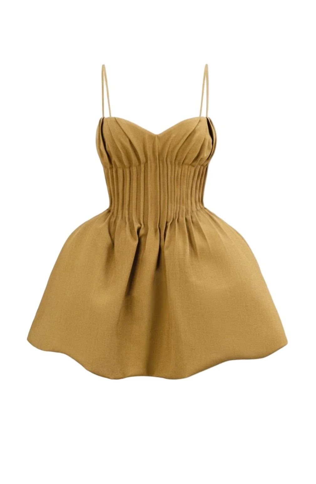 Raelira Spaghetti Ruch Bubble Mini Dress