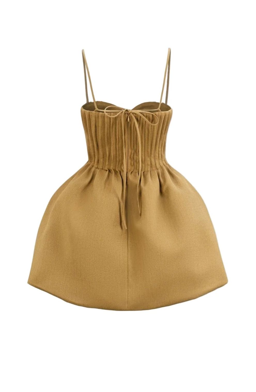Raelira Spaghetti Ruch Bubble Mini Dress