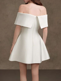 Famatois Off-Shoulder Asymmetric Mini Dress