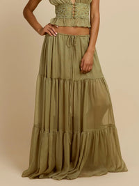 Giusepplio Crop Lace Skirt Set