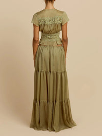 Giusepplio Crop Lace Skirt Set