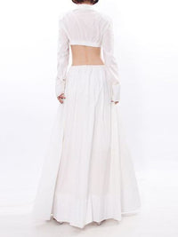 Qucesz Long Sleeve Crop Skirt Set