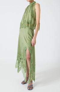 Flamingzo Green Lace Panel Top & Skirt Set