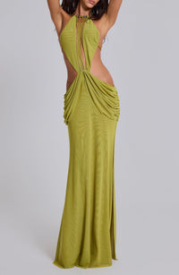 Alcuin Draped Backless Maxi Dress