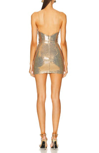 Chrismay Spaghetti Sequin Mini Dress