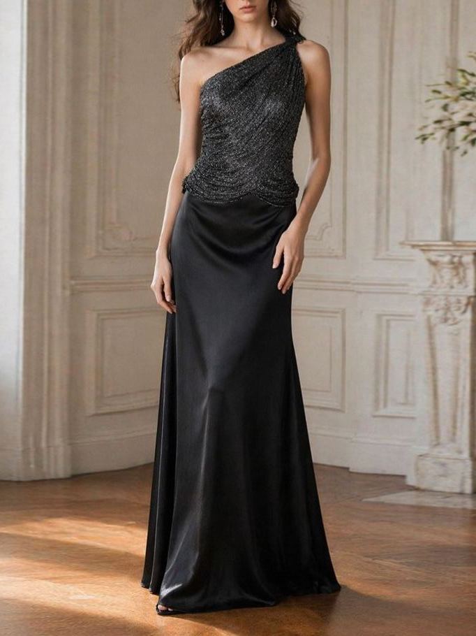 Felousvo One-Shoulder Fringe Maxi Dress