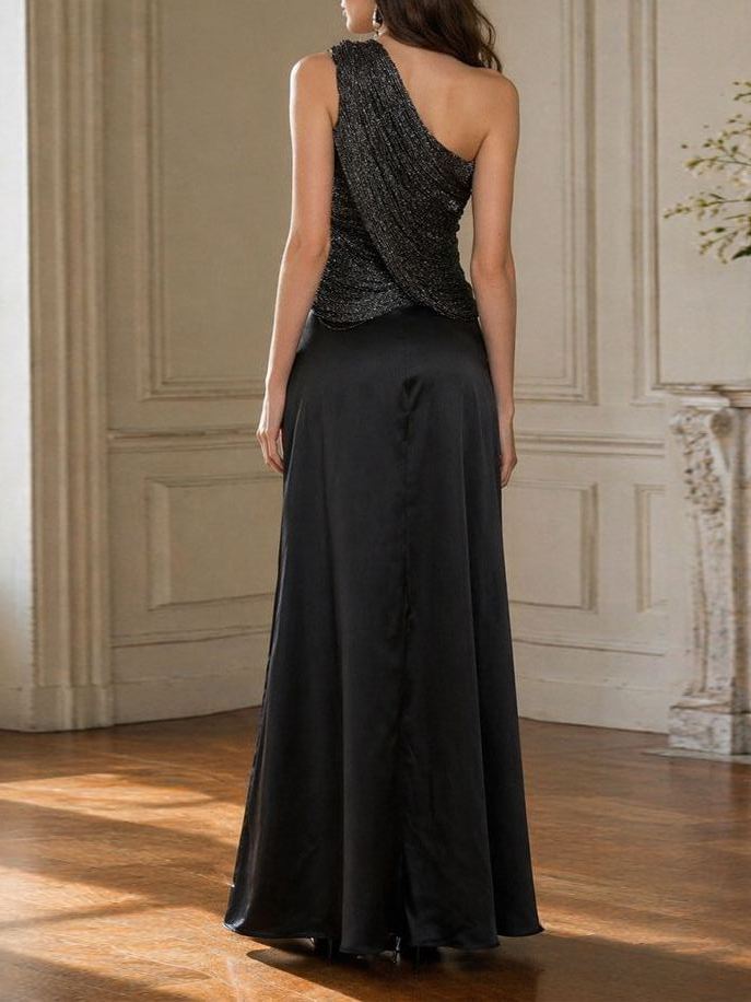 Felousvo One-Shoulder Fringe Maxi Dress