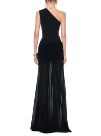 Thérèmey Black One Shoulder Cut Out Maxi Dress